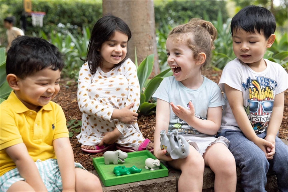 Children playing together outdoors